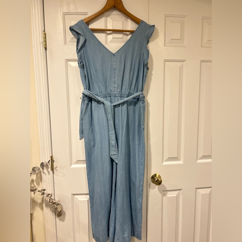 LOFT Chambray Sleeveless Jumpsuit